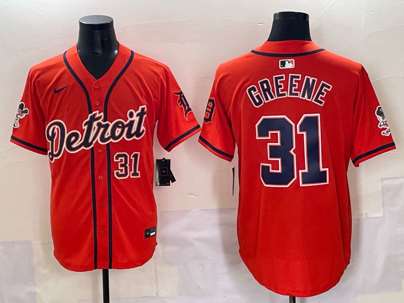 Men 2025 Detroit Tigers #31 Greene Orange Nike MLB Jersey style 7185